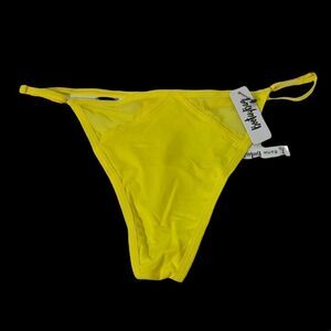 NWT BootayBag Yellow Partial Lace Thong Underwear - Small